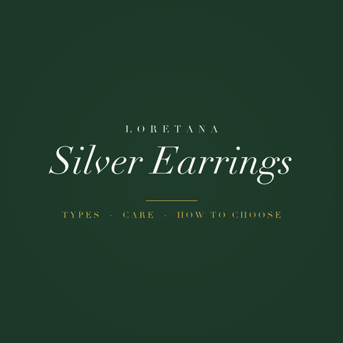 Loretana banner, silver earrings guide in 925 sterling silver