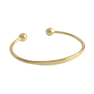 18K gold-plated 925 silver personalized letter bangle with an engravable initial