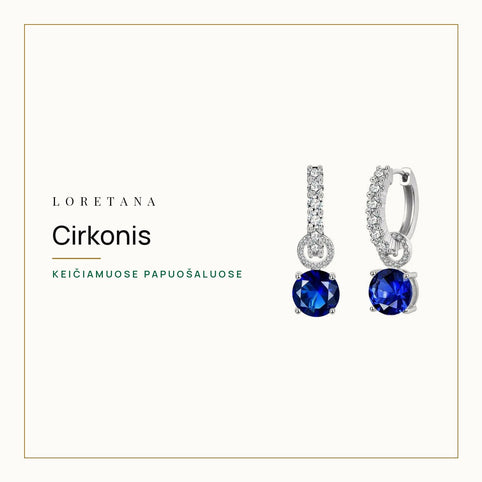 Cirkonis — Keičiamuose papuošaluose · Loretana