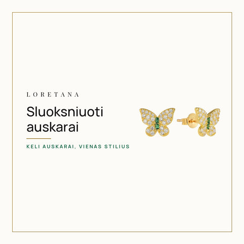 Sluoksniuoti auskarai — Keli auskarai, vienas stilius · Loretana
