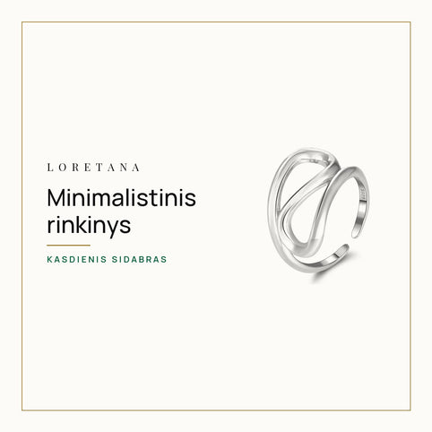 Minimalistinis rinkinys — Kasdienis sidabras · Loretana