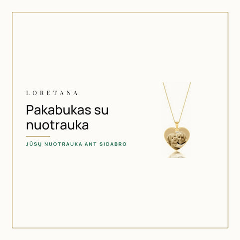 Pakabukas su nuotrauka: kaip išgraviruojame jūsų nuotrauką ant sidabro · Loretana
