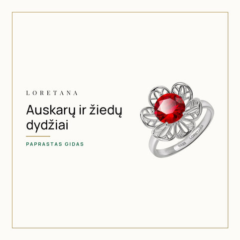 Auskarų ir žiedų dydžiai — Paprastas gidas · Loretana