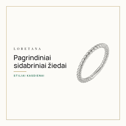 Pagrindiniai sidabriniai žiedai — Stiliai kasdienai · Loretana